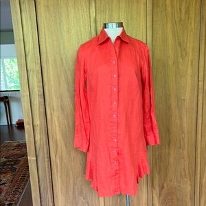 Finley Vibrant Orange Shirt Dress, lined